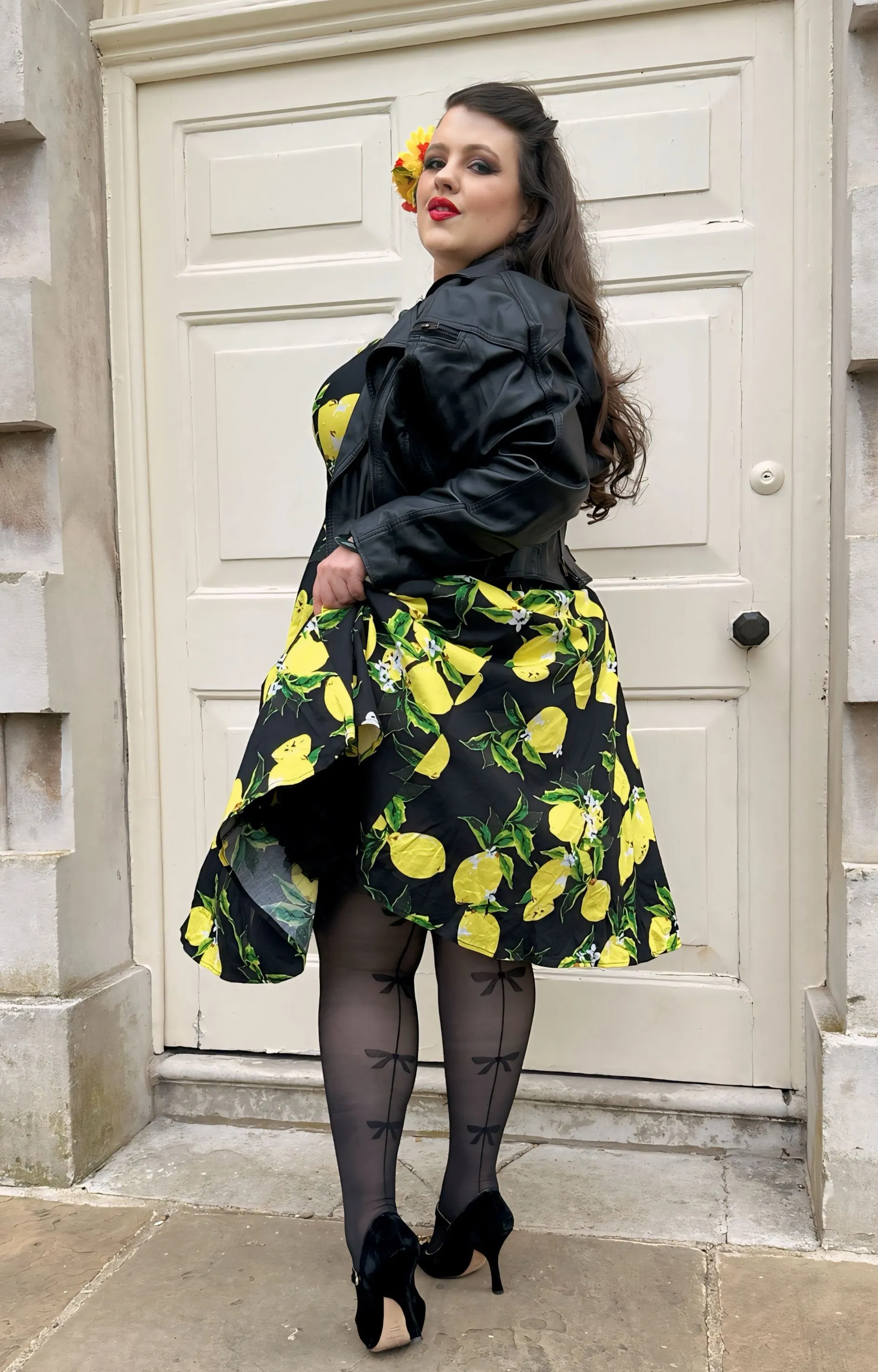 20 Denier Sheer Bow Back Seamed Tights