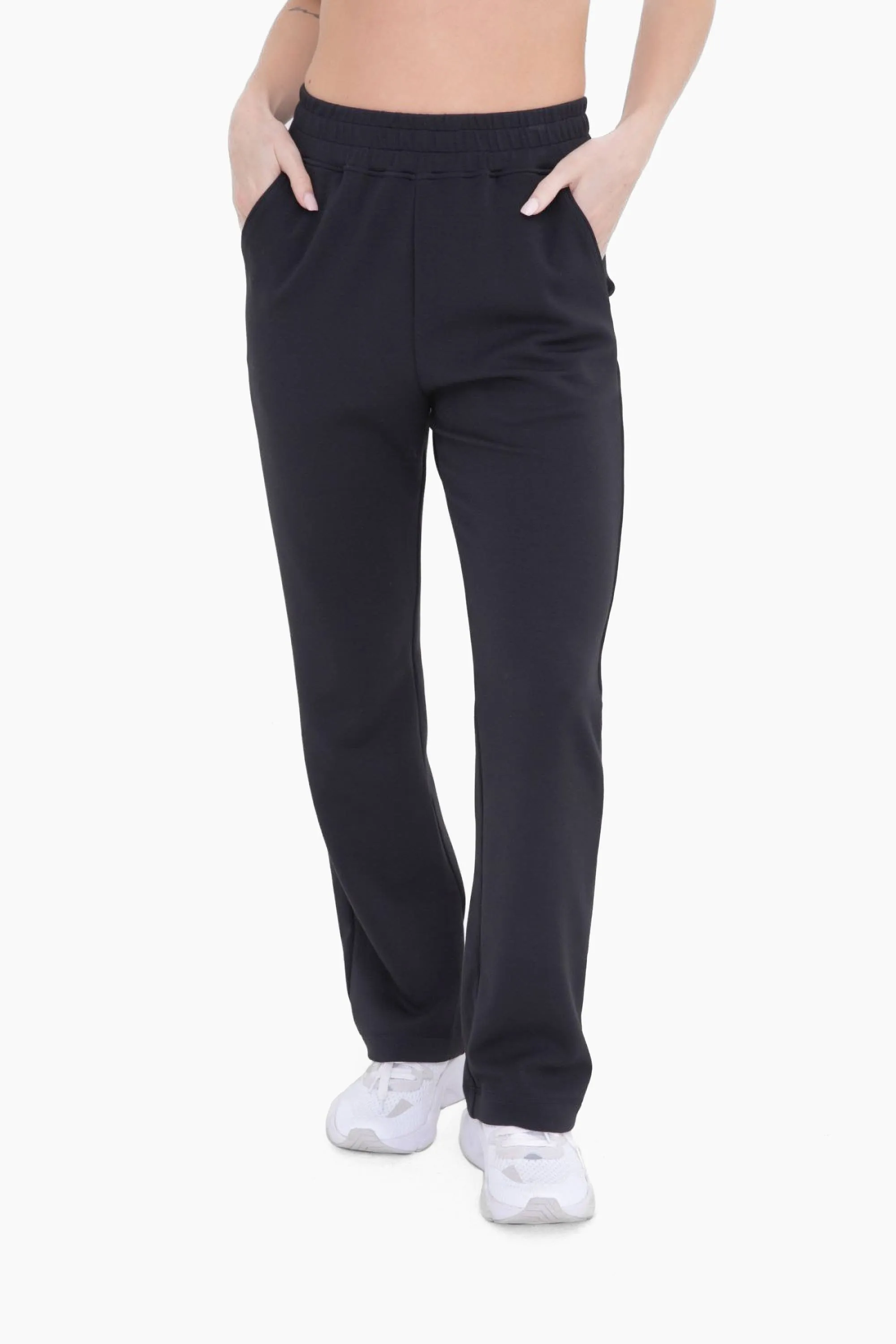 Black Modal Blend High-Waist Pants