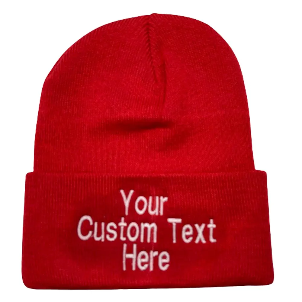 Custom Embroidered Knit Beanie Hat Winter Cap