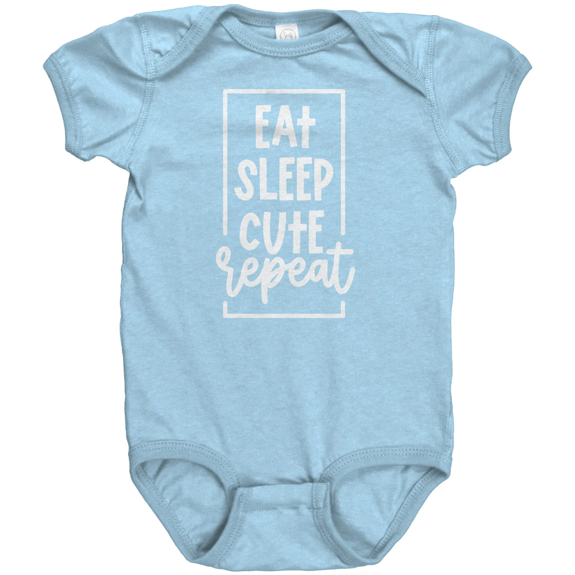 EAT, SLEEP, CUTE, REPEAT Baby One Piece Snap Bodysuit