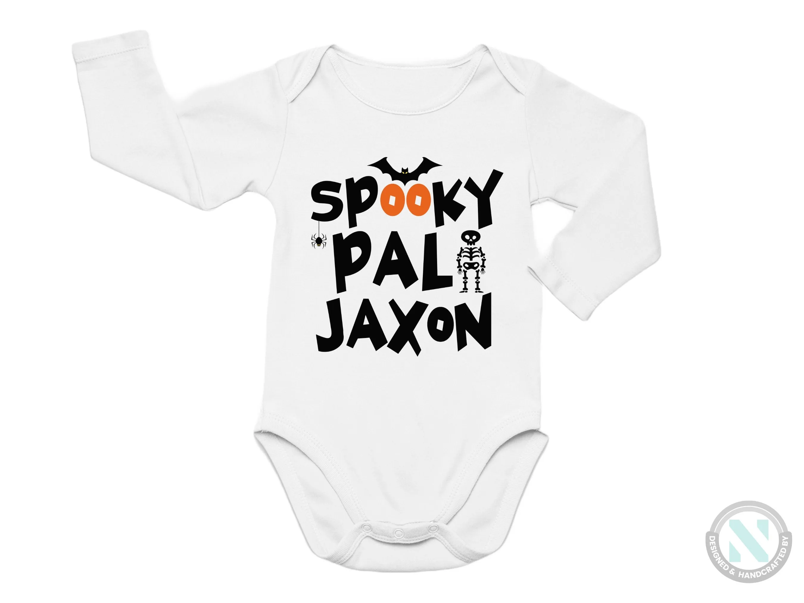 First Halloween Baby Boy Bodysuit With "Spooky Pal"