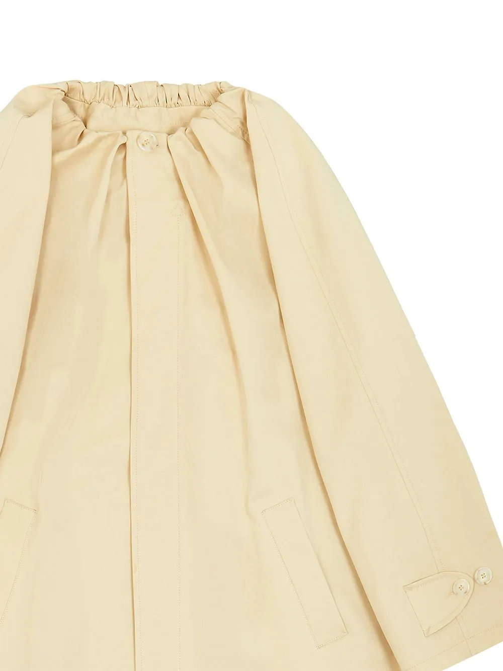 Gathered Neck Trench Coat (Pale Yellow)