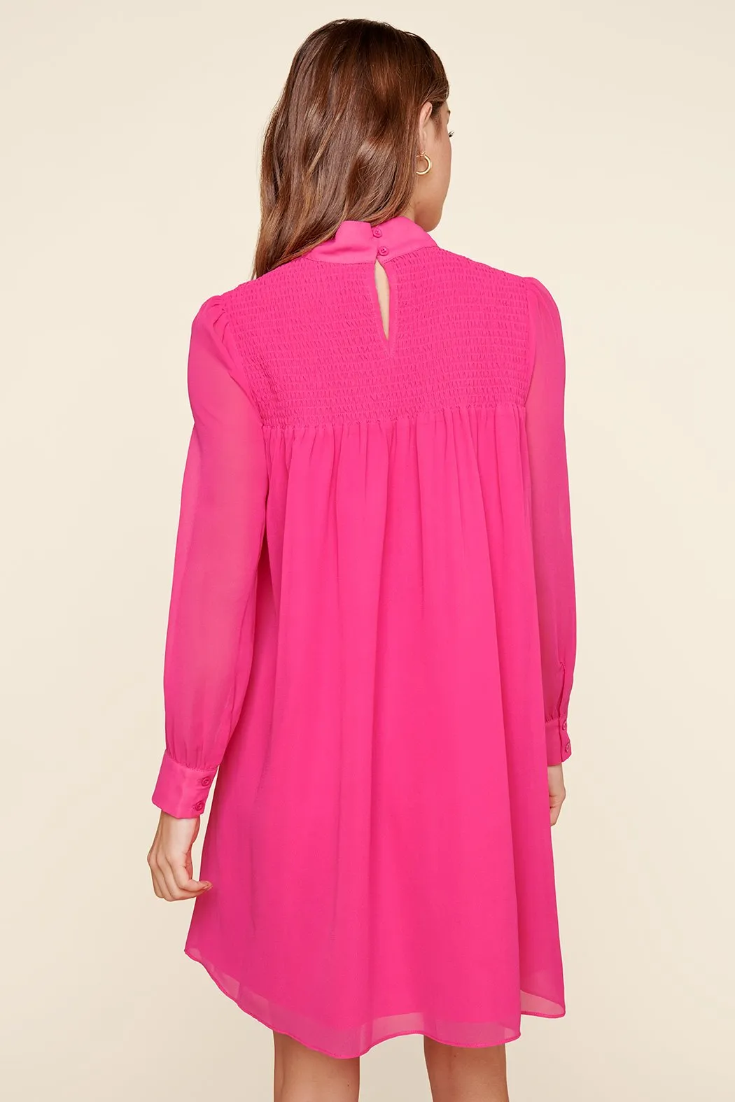 Kam Mock Neck Babydoll Dress