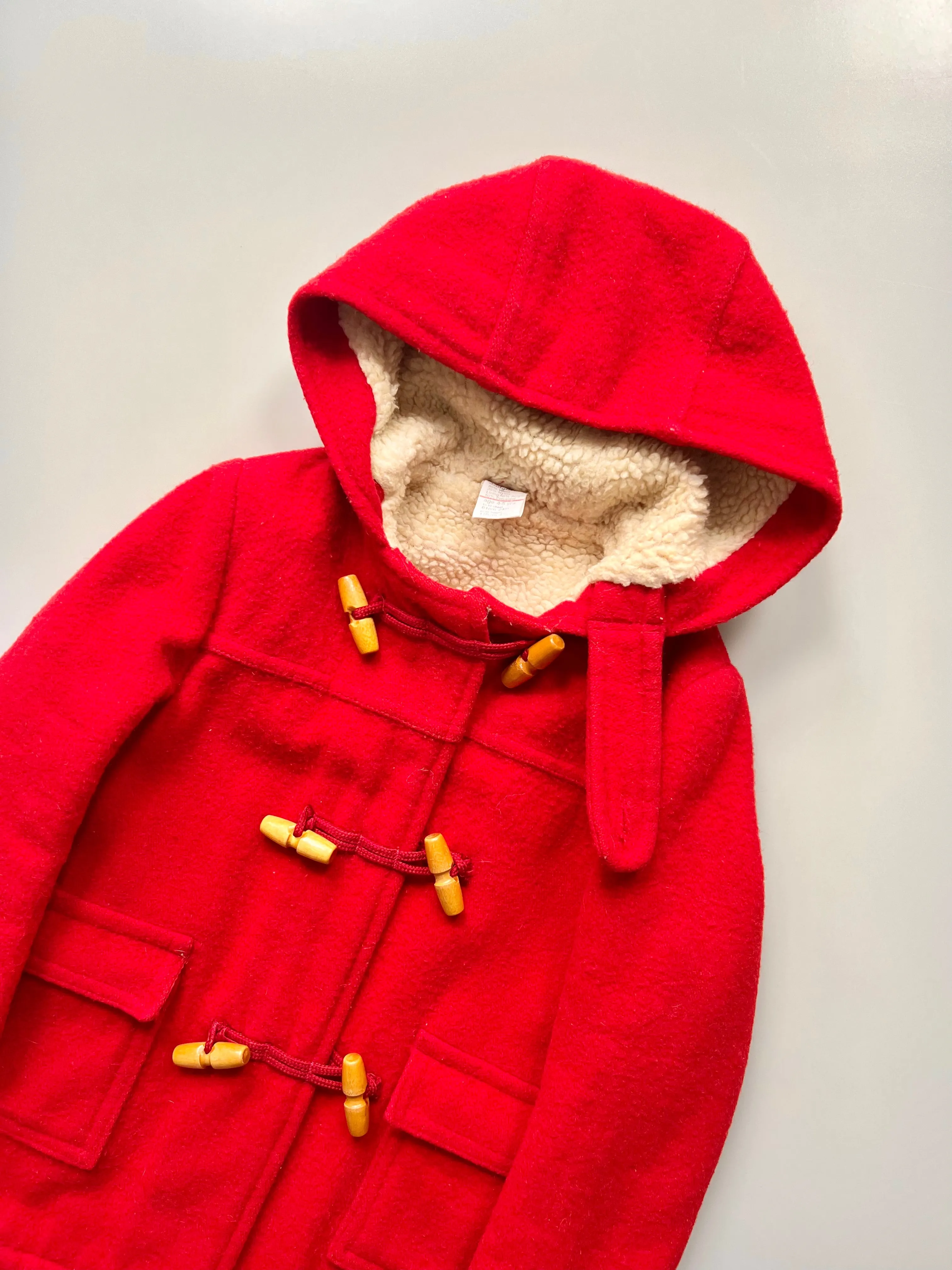 Ladybird Vintage Red Wool Duffle Coat Age 4-5