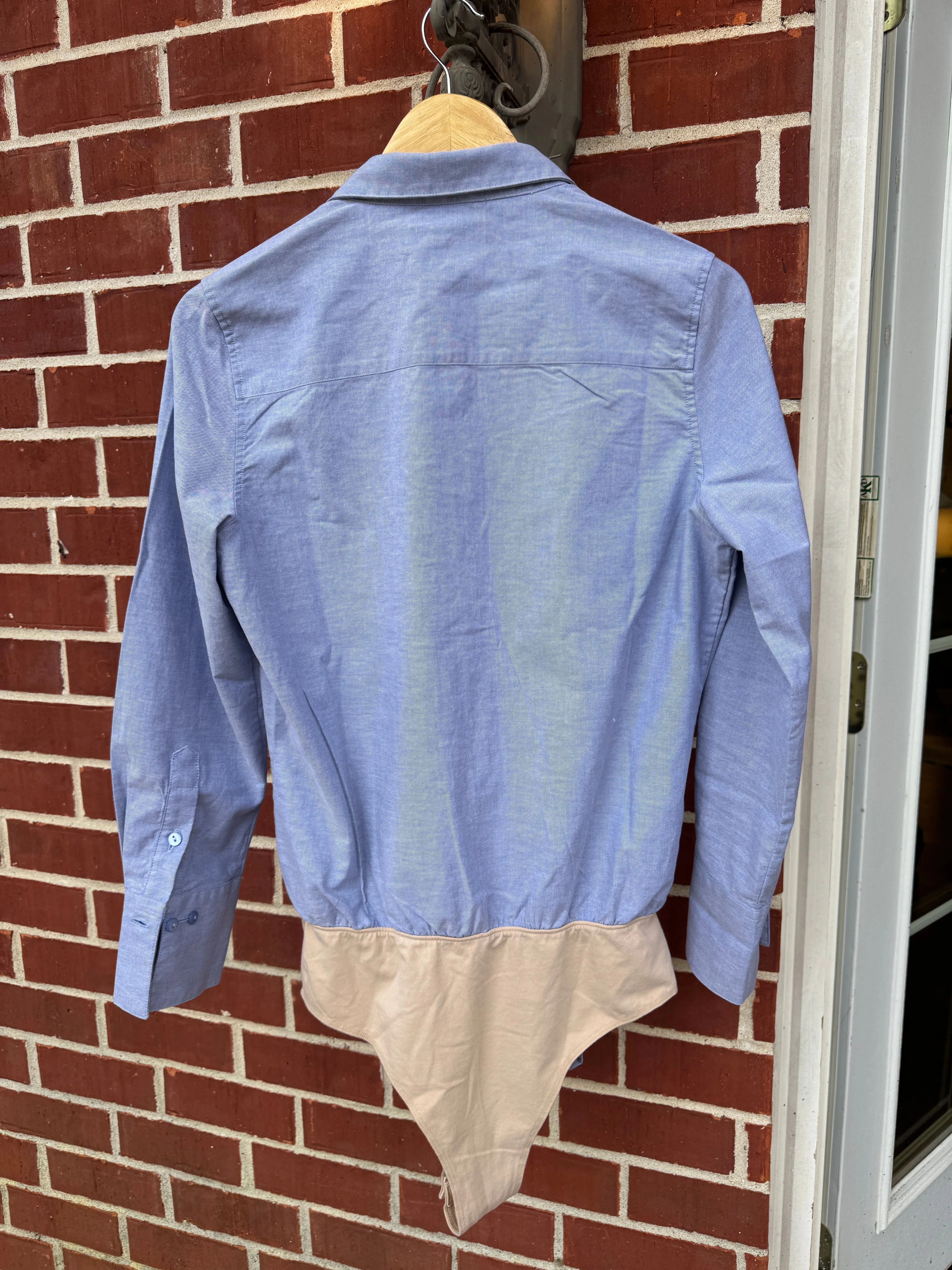 McKinney Bodysuit in Blue Oxford