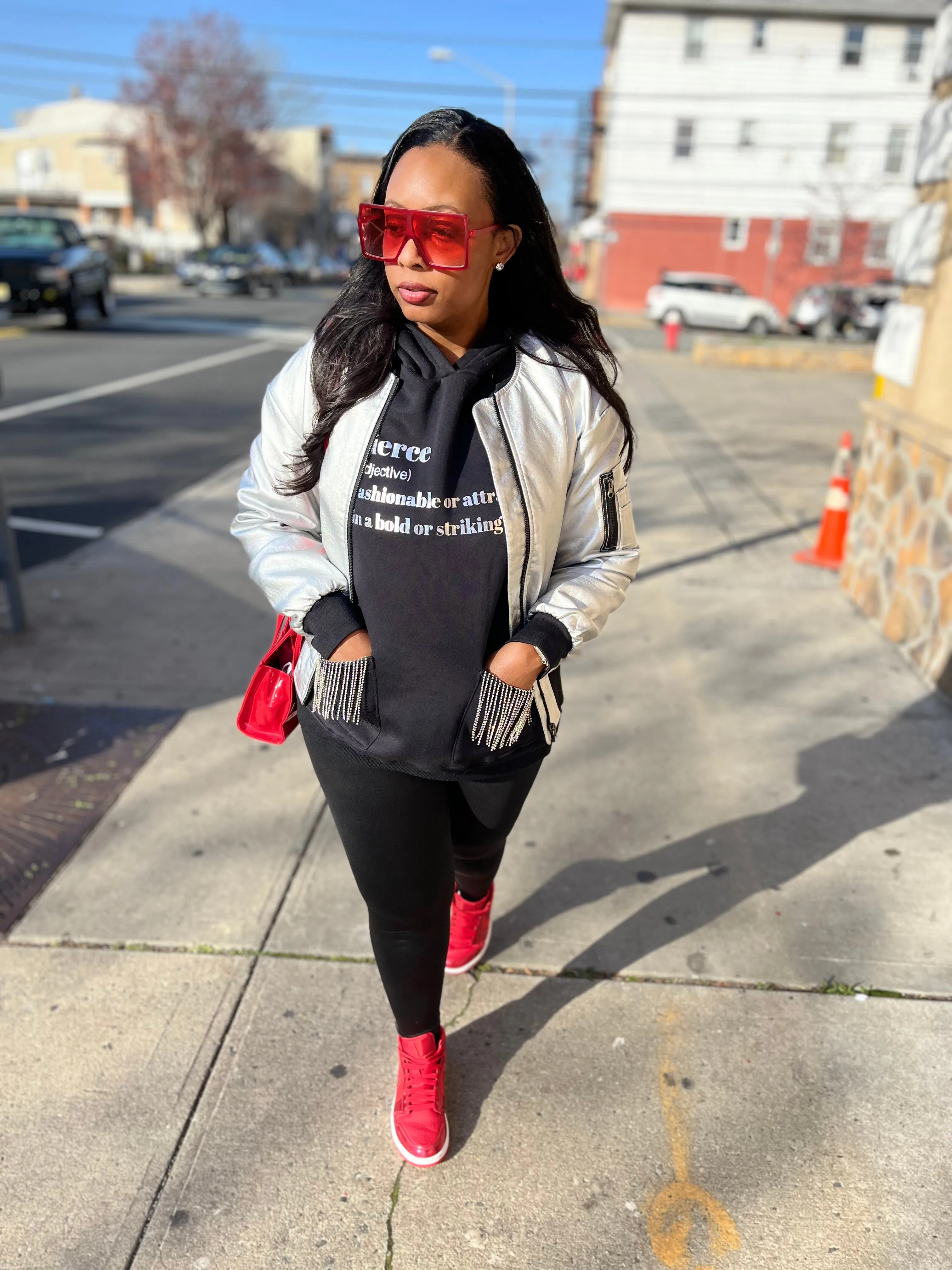 Metallic Bomber Jacket